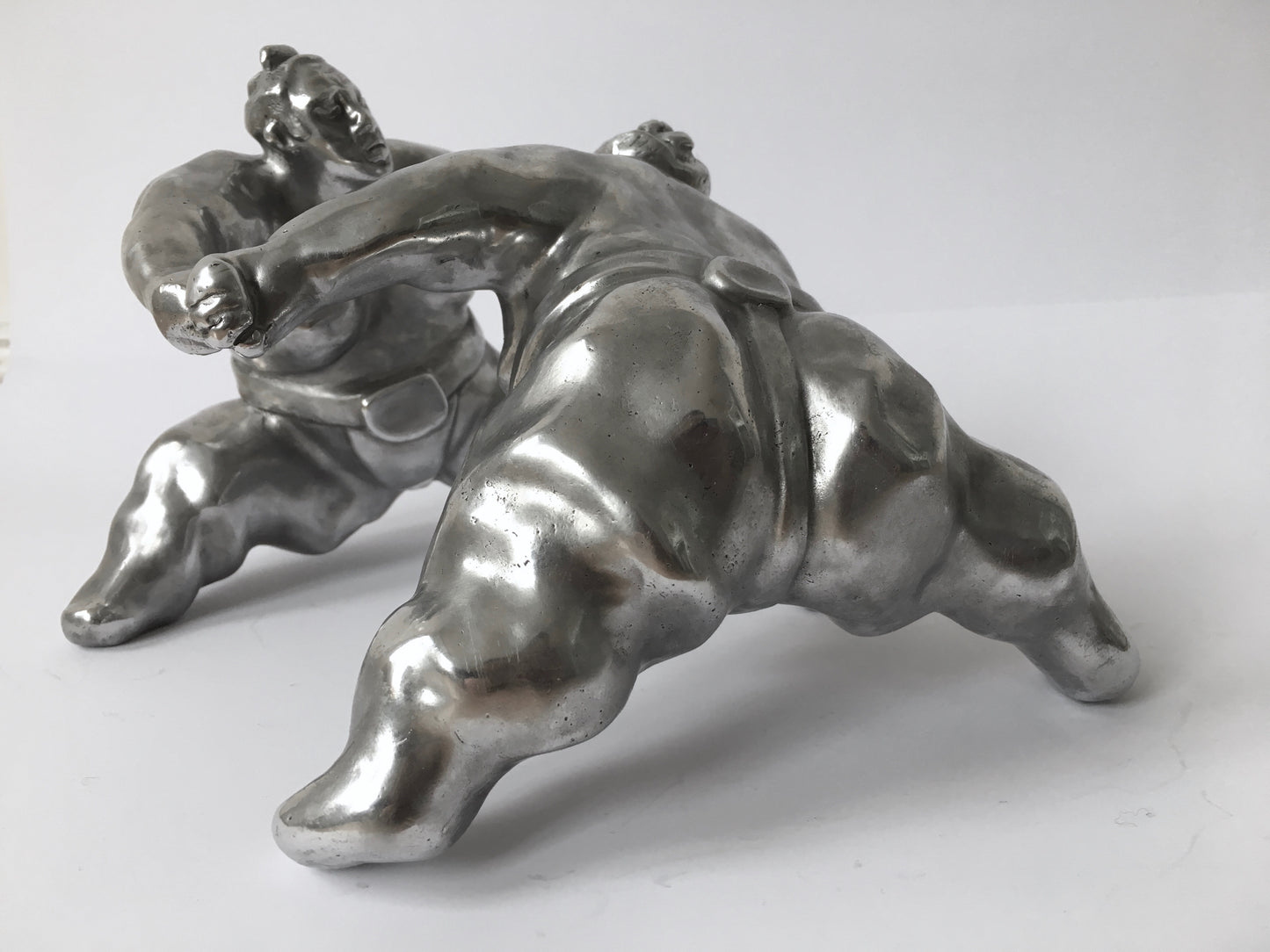 Skulpturen, Sumokämpfer Paar, Aluminiumguss