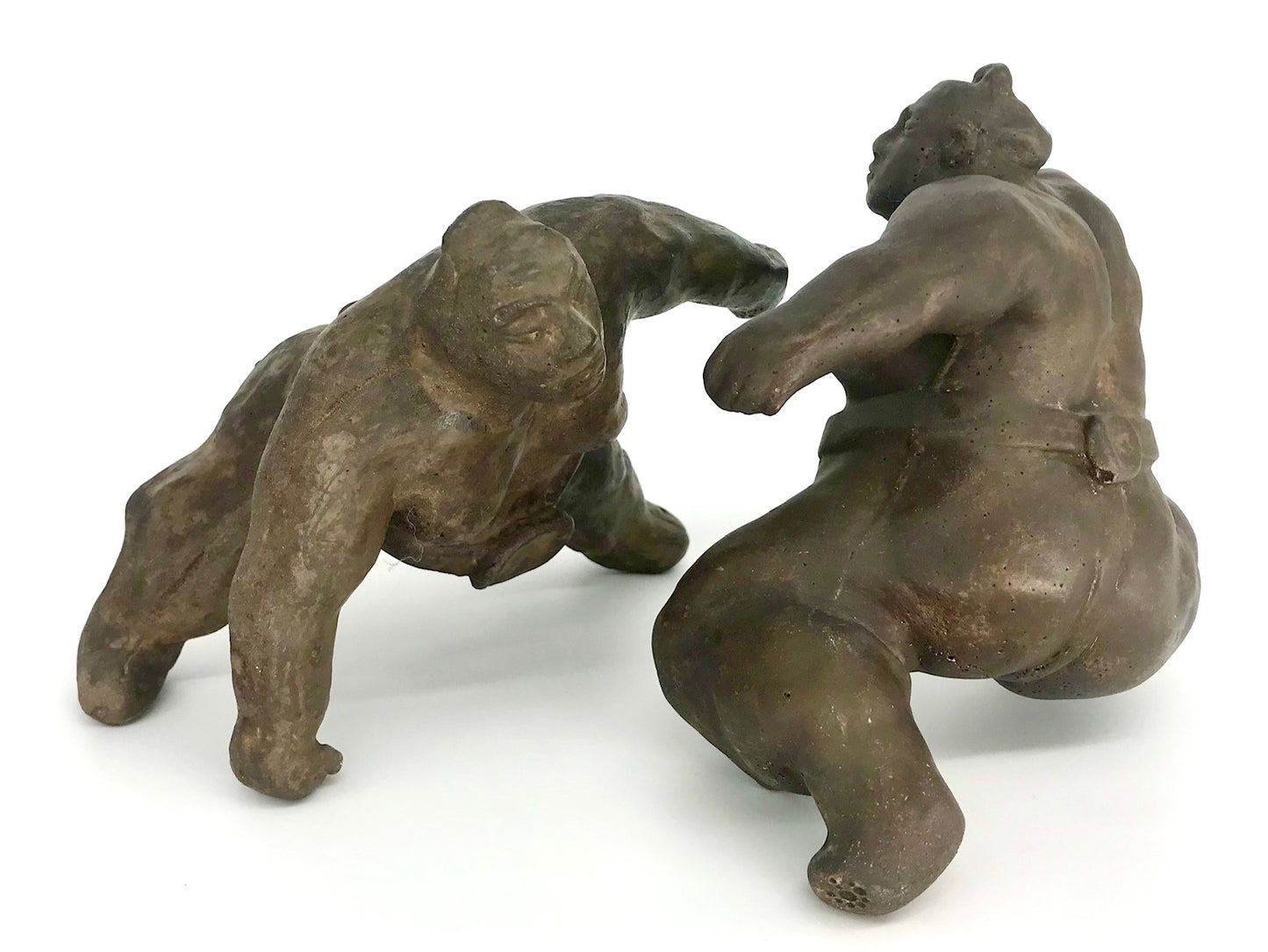 Skulpturen, Sumokämpfer Paar, Betonguss