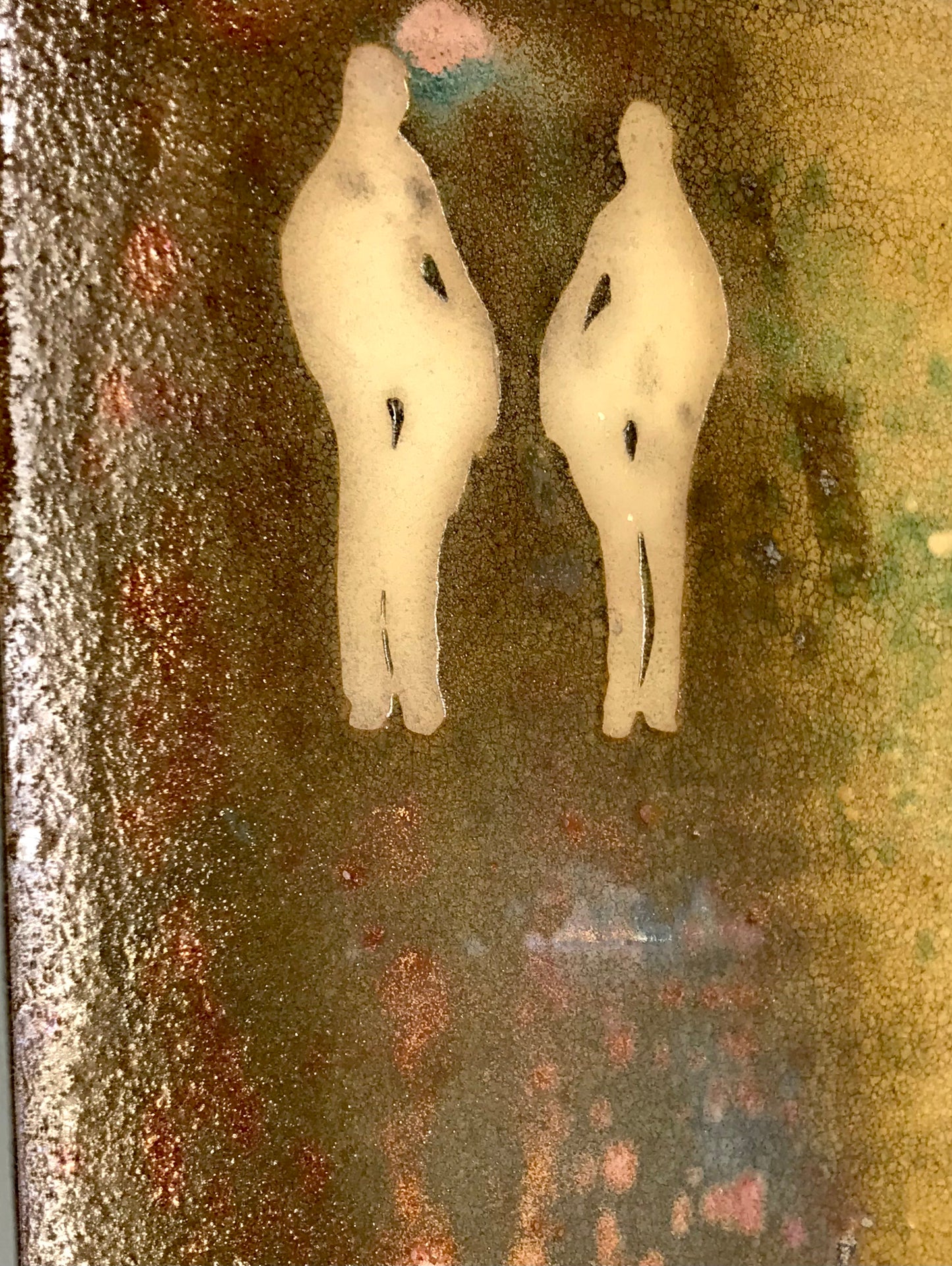 Wandobjekt, "Doppelte Gegenüberstellung", Unikat, Keramik